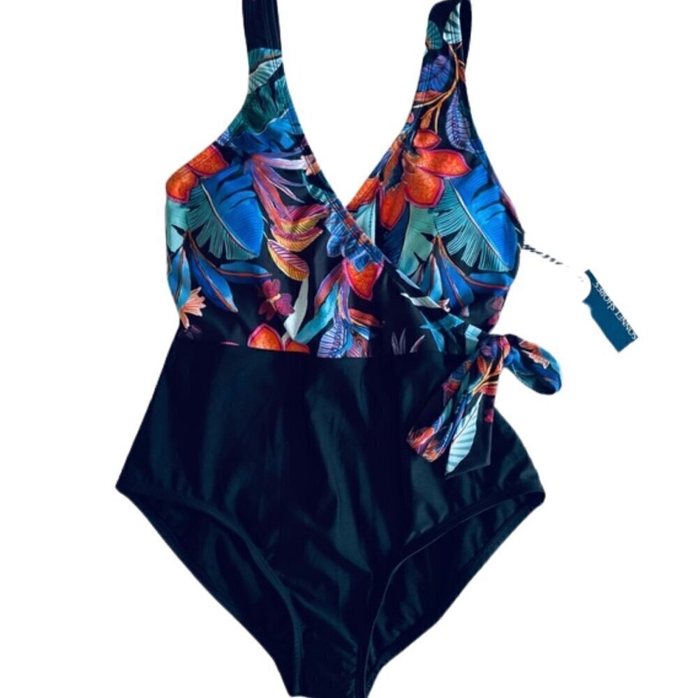 NWT Sonnet Shores Women’s Exotic Floral One-Piece Swimsuit – Size 6